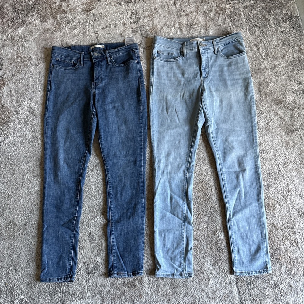 Lot Of 2 Levi's 311 Shaping Skinny Jeans Women's 29x30 Blue Slim Stretch Denim
